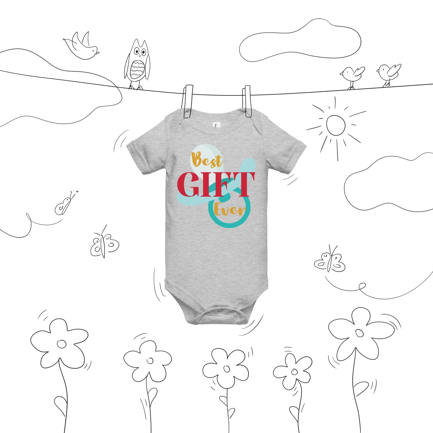 Best Gift Ever Baby short sleeve Bodysuit Dummy