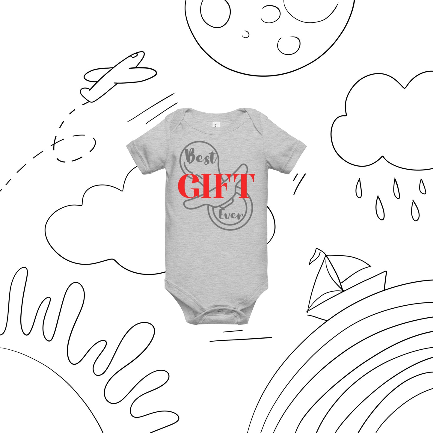 Best Gift Ever Baby short sleeve one piece Pacifier