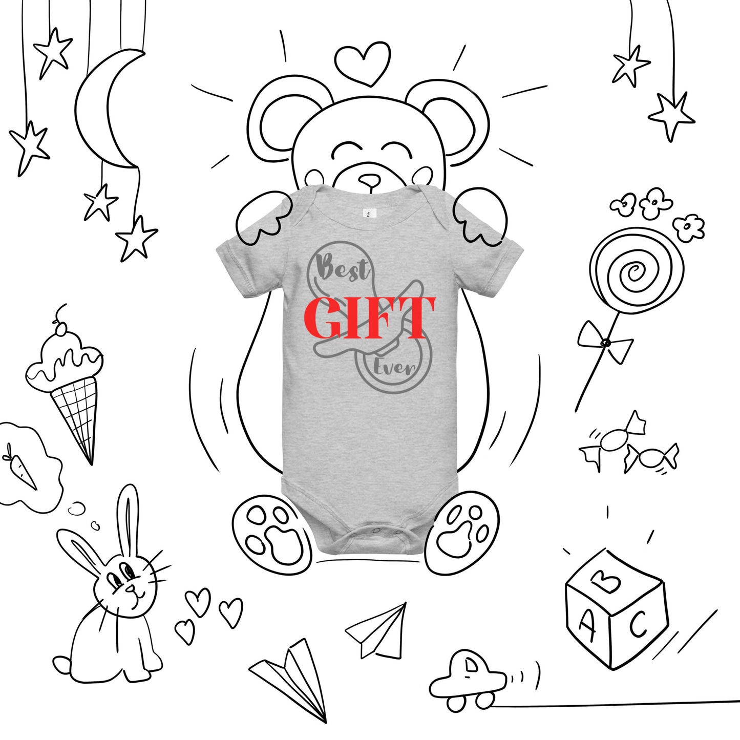 Best Gift Ever Baby short sleeve one piece Pacifier