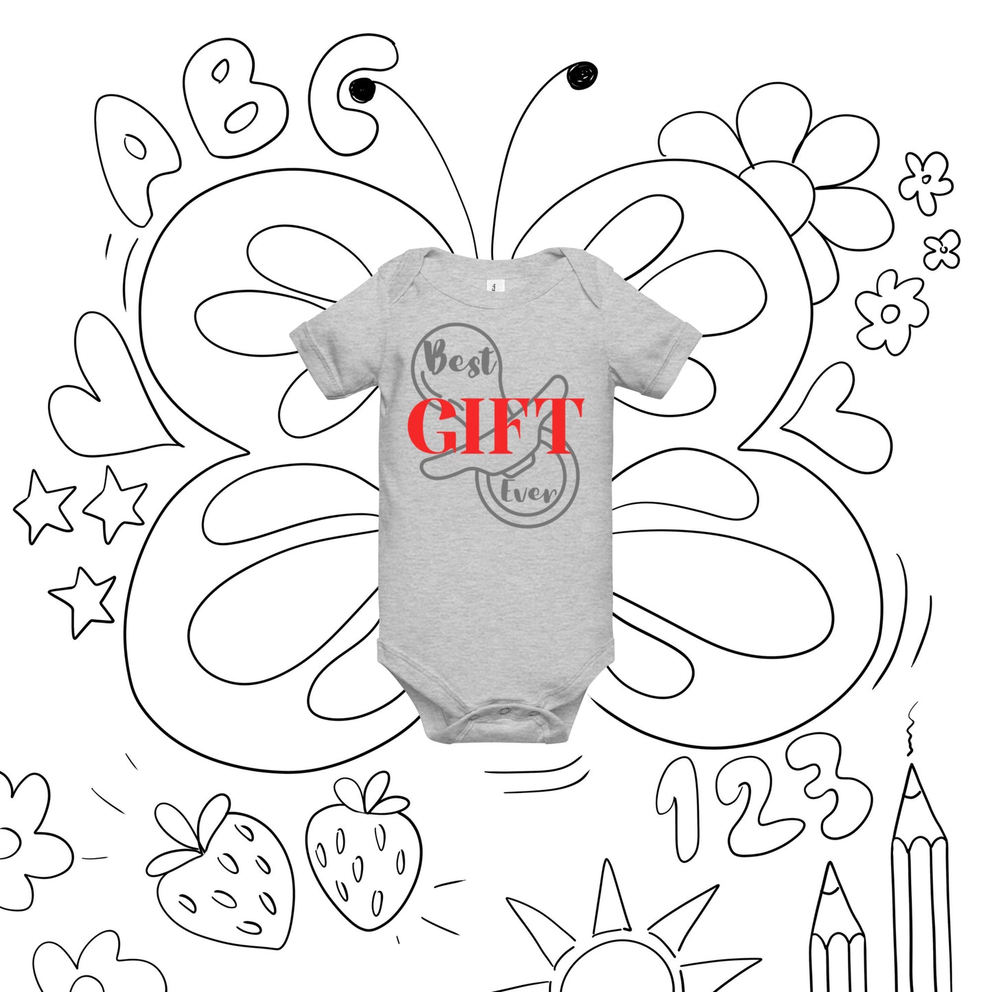 Best Gift Ever Baby short sleeve one piece Pacifier