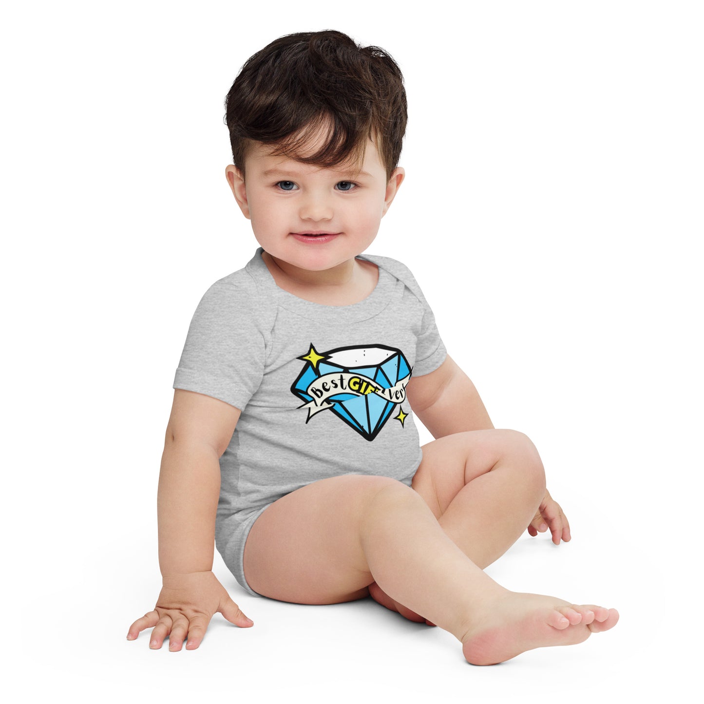 Best Gift Ever, Tattoo Diamond, Baby short sleeve bodysuit