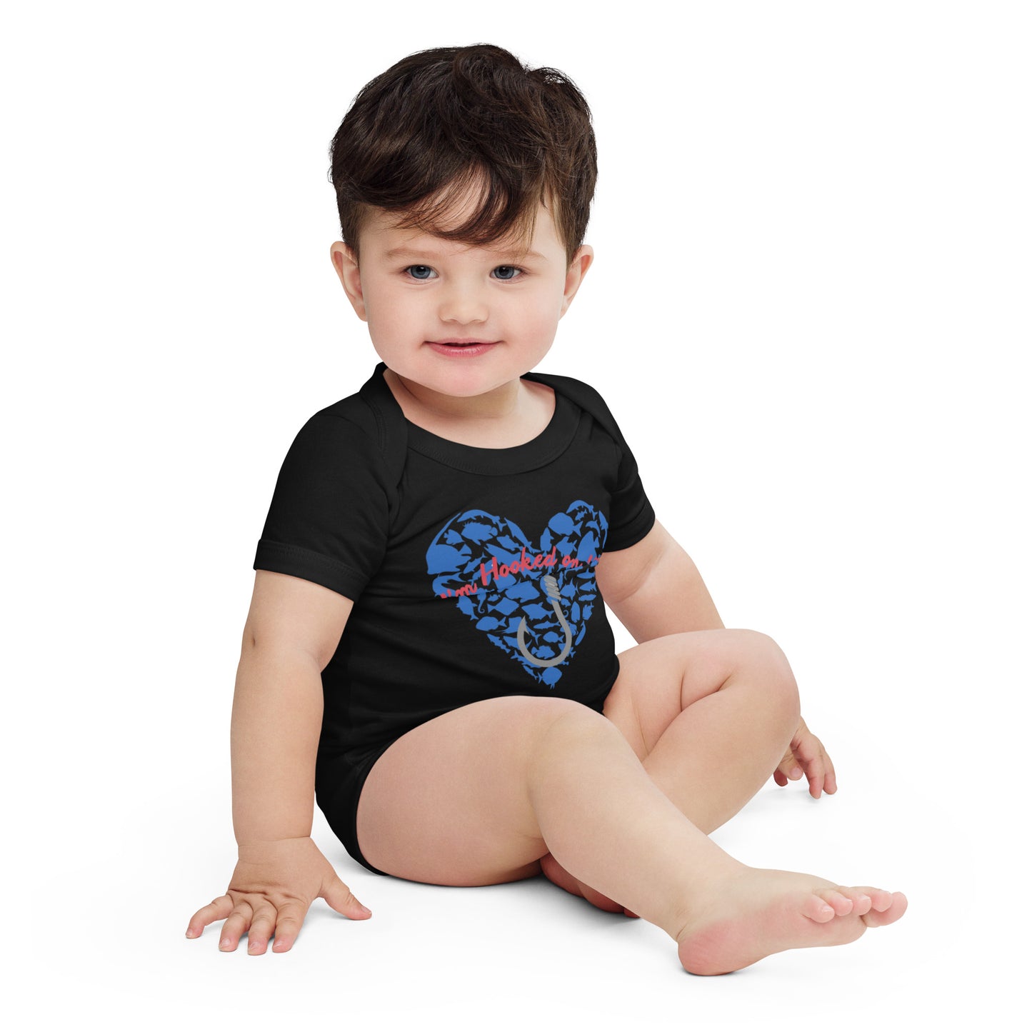 Fishing Lover Blue Baby short sleeve Bodysuit