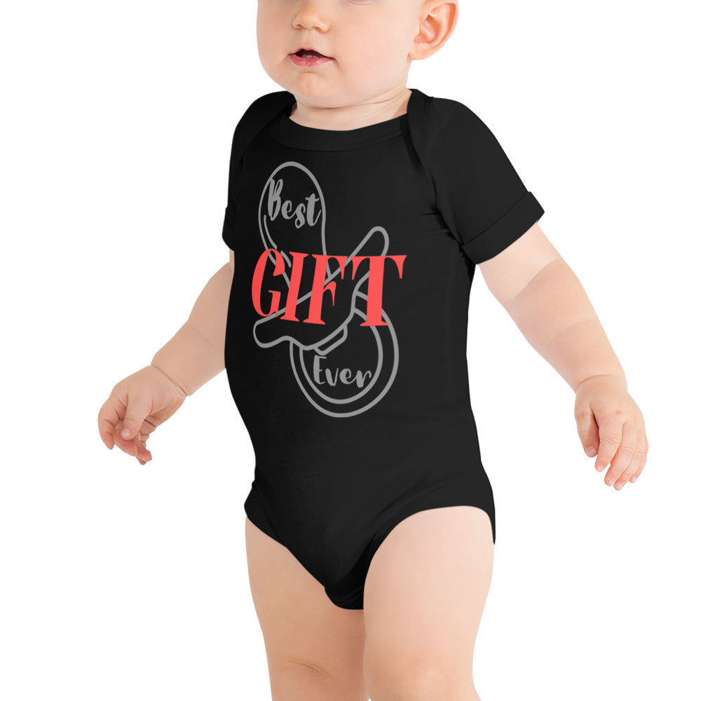 Best Gift Ever Baby short sleeve one piece Pacifier