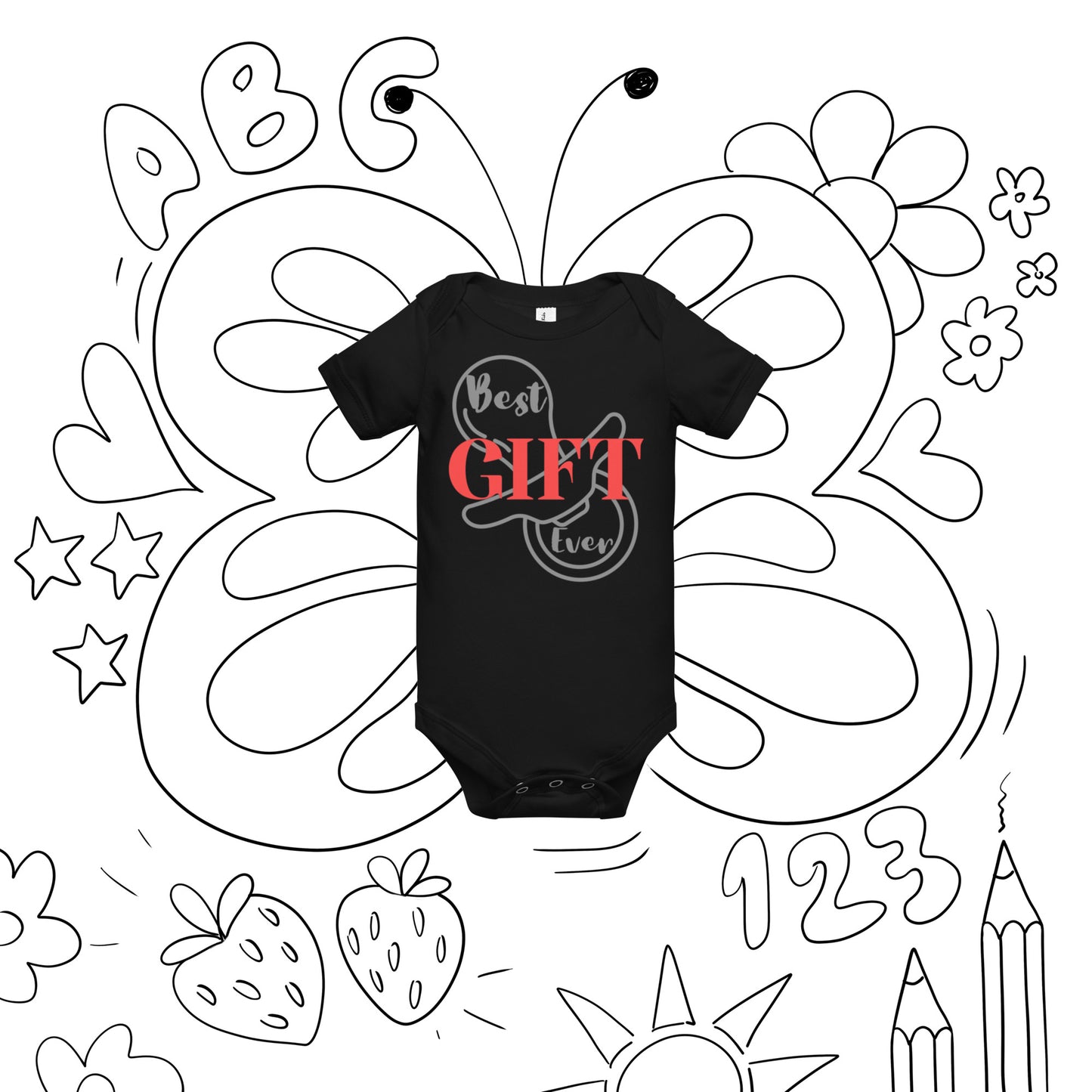 Best Gift Ever Baby short sleeve one piece Pacifier