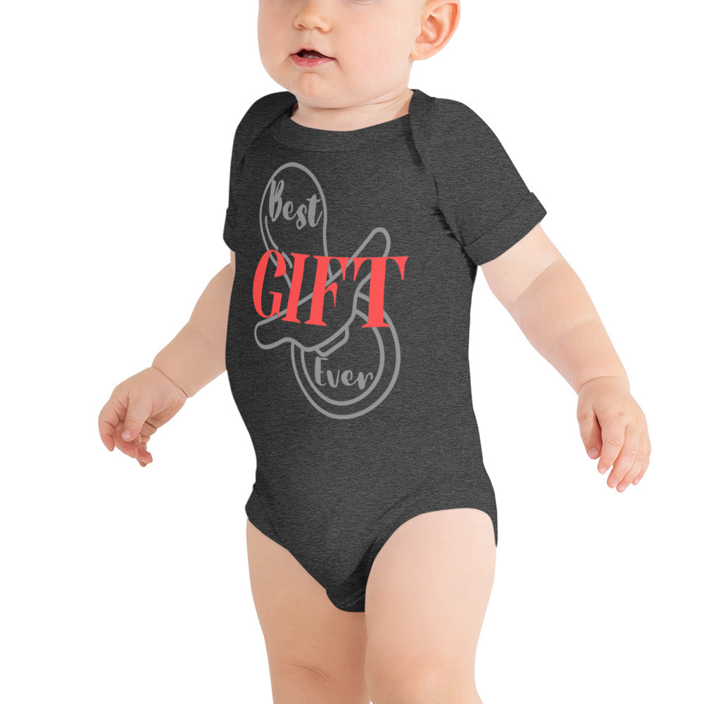Best Gift Ever Baby short sleeve one piece Pacifier