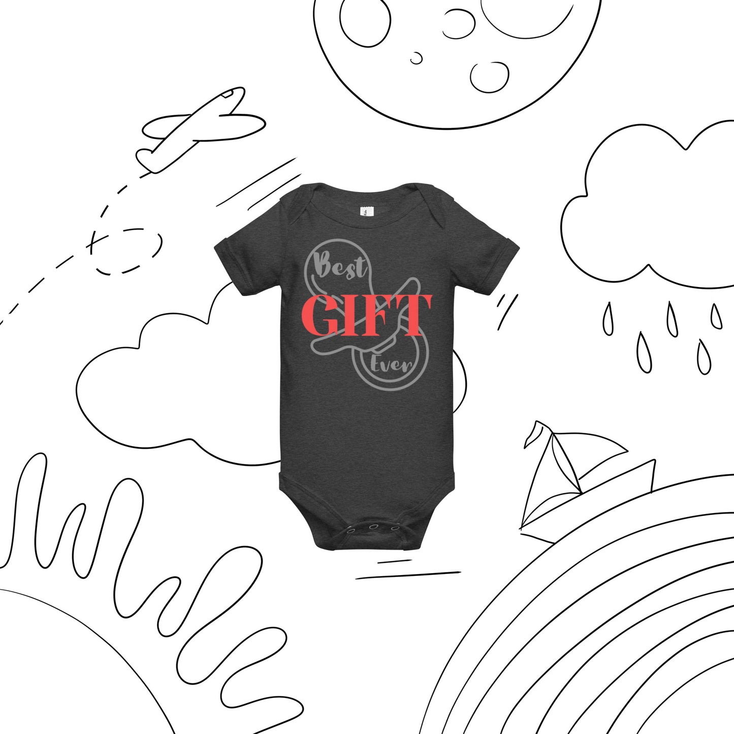 Best Gift Ever Baby short sleeve one piece Pacifier