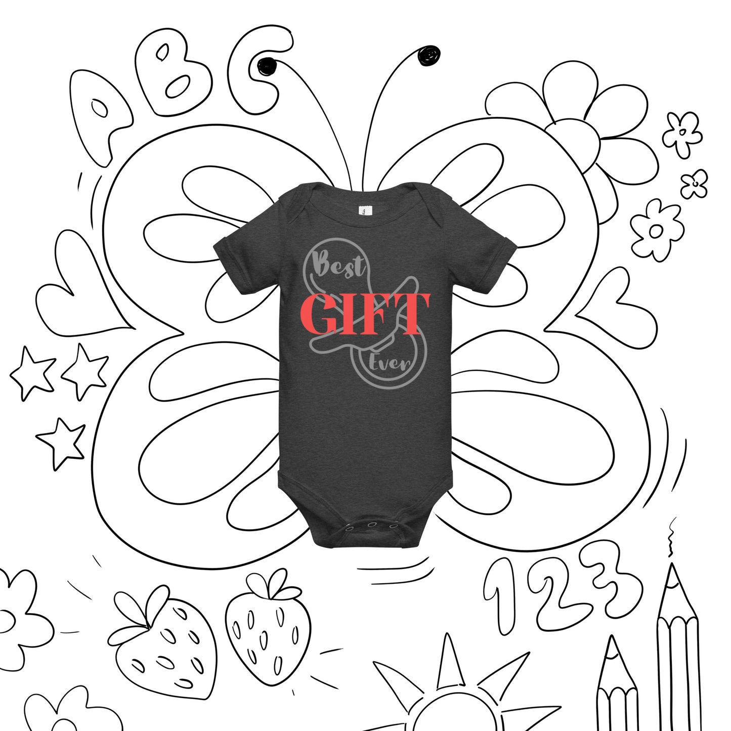 Best Gift Ever Baby short sleeve one piece Pacifier