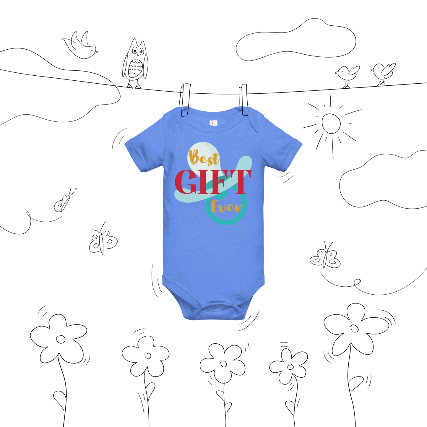 Best Gift Ever Baby short sleeve Bodysuit Dummy