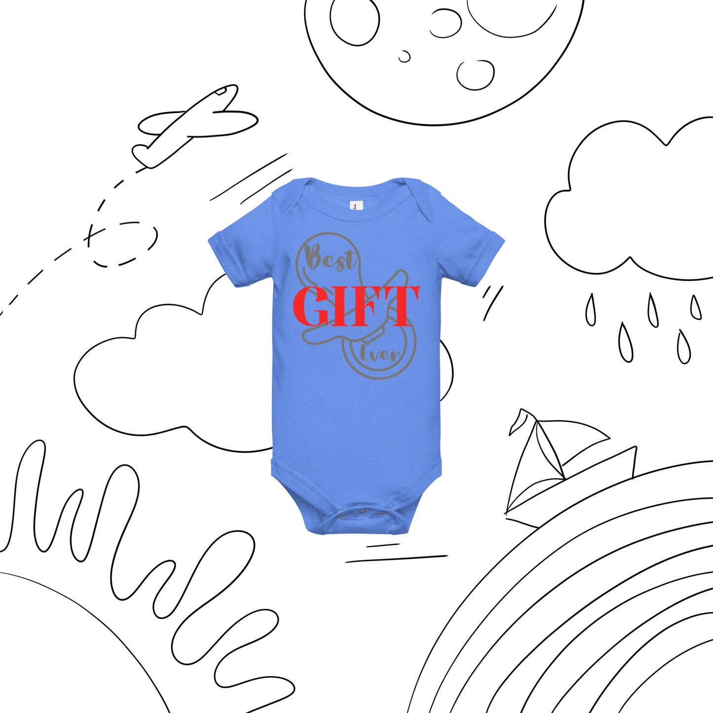 Best Gift Ever Baby short sleeve one piece Pacifier