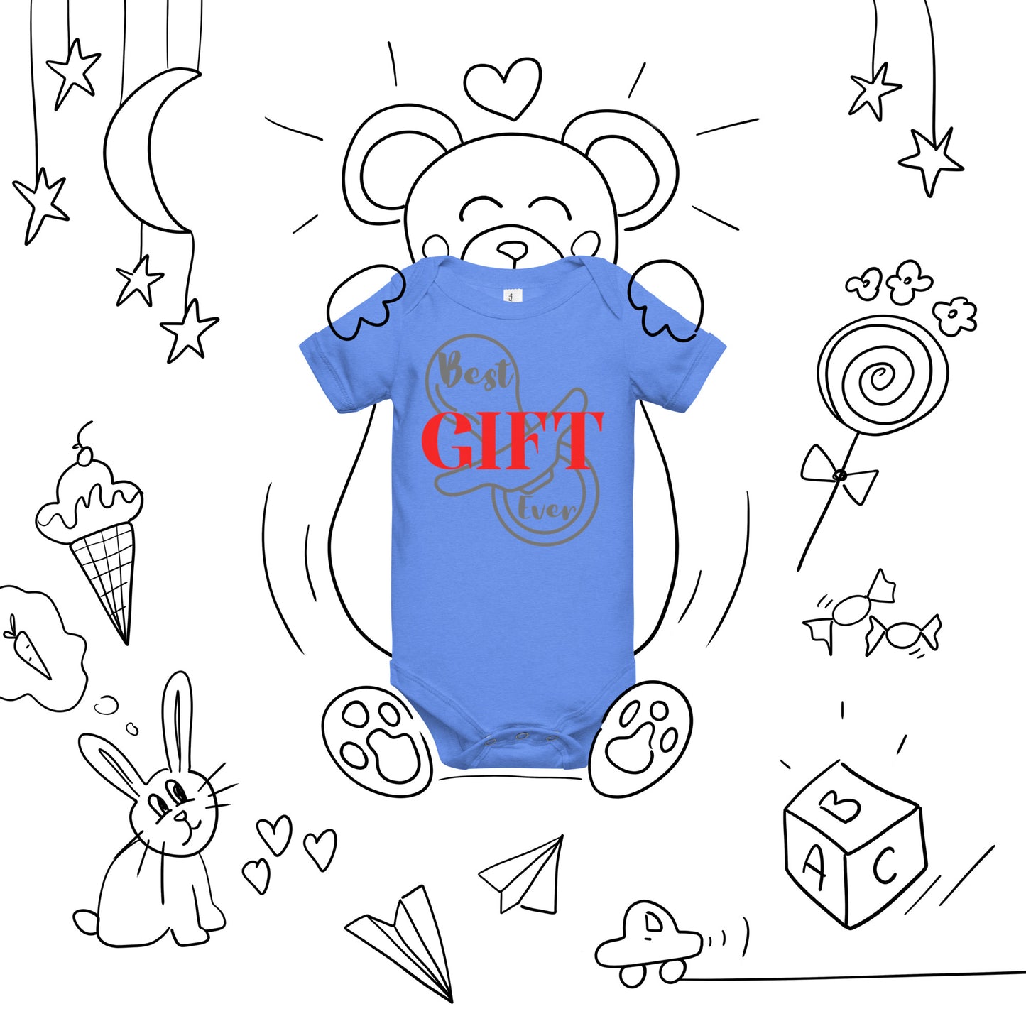 Best Gift Ever Baby short sleeve one piece Pacifier