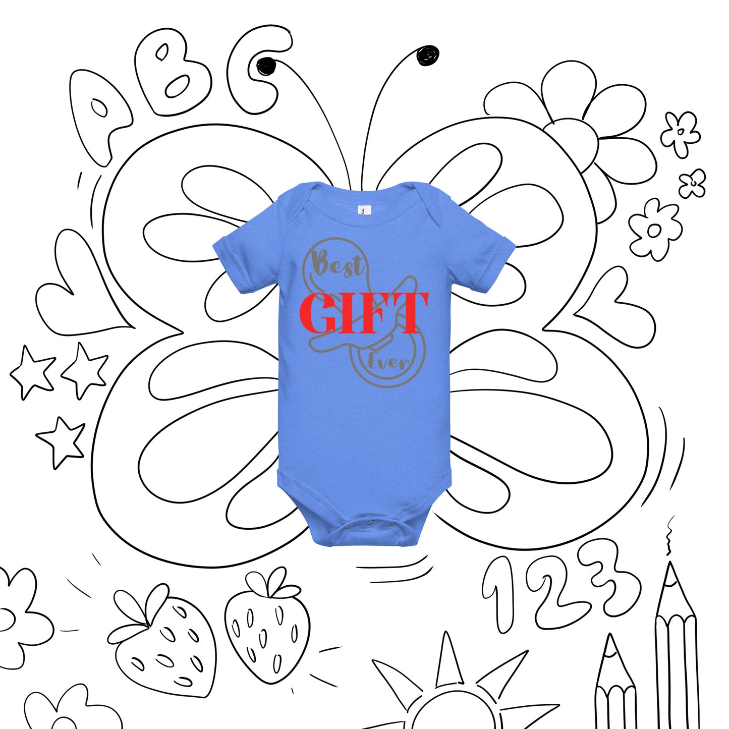 Best Gift Ever Baby short sleeve one piece Pacifier