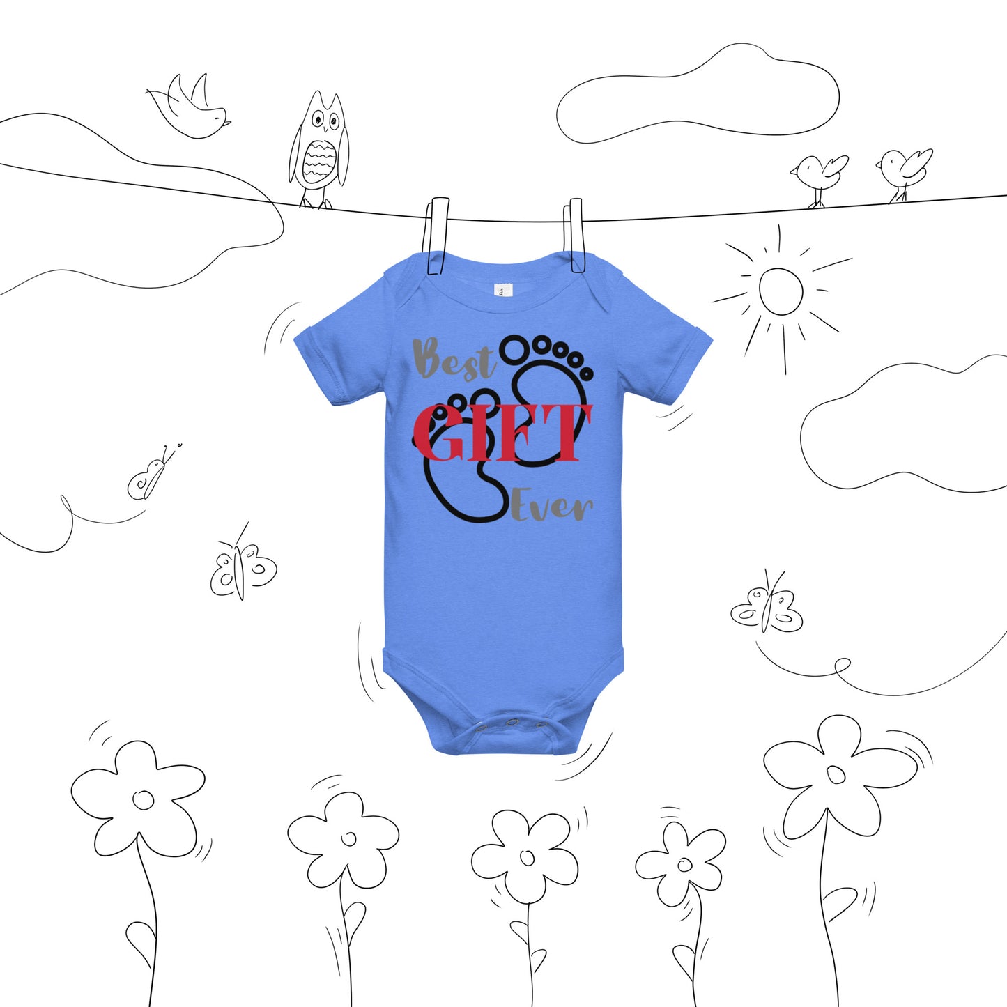 Best Gift Ever Baby Foot Baby short sleeve bodysuit