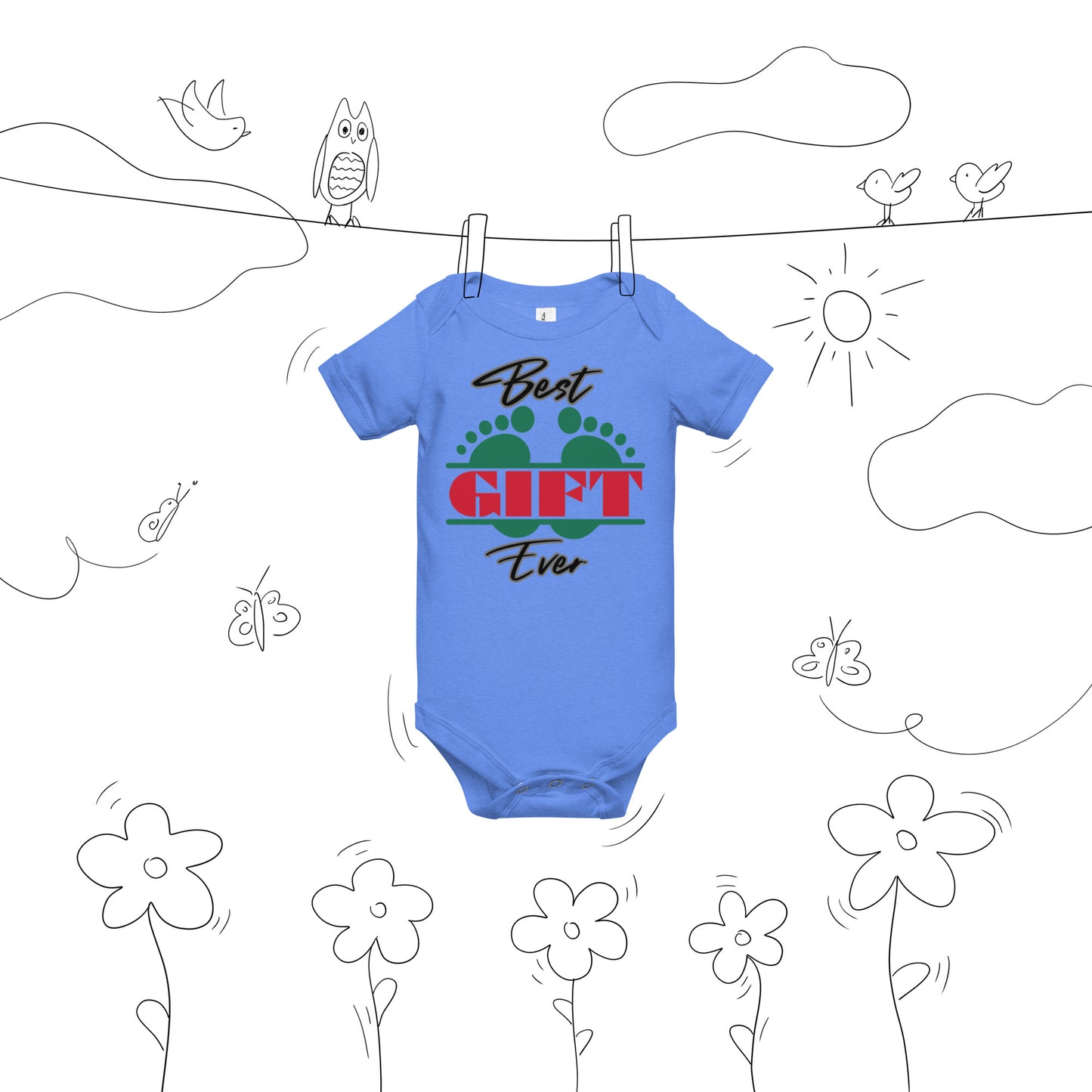 Best Gift Ever Baby Foot Baby Cotton short sleeve bodysuit