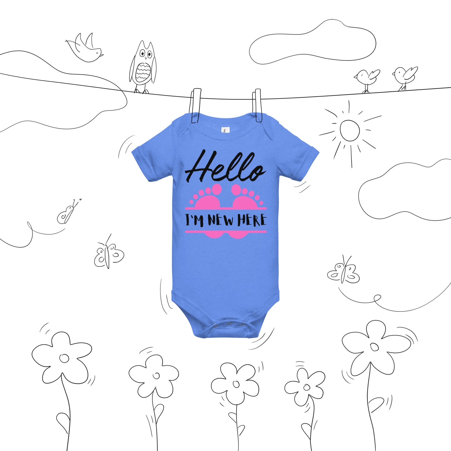 Best Gift Ever, I'm New Here, Baby short sleeve bodysuit