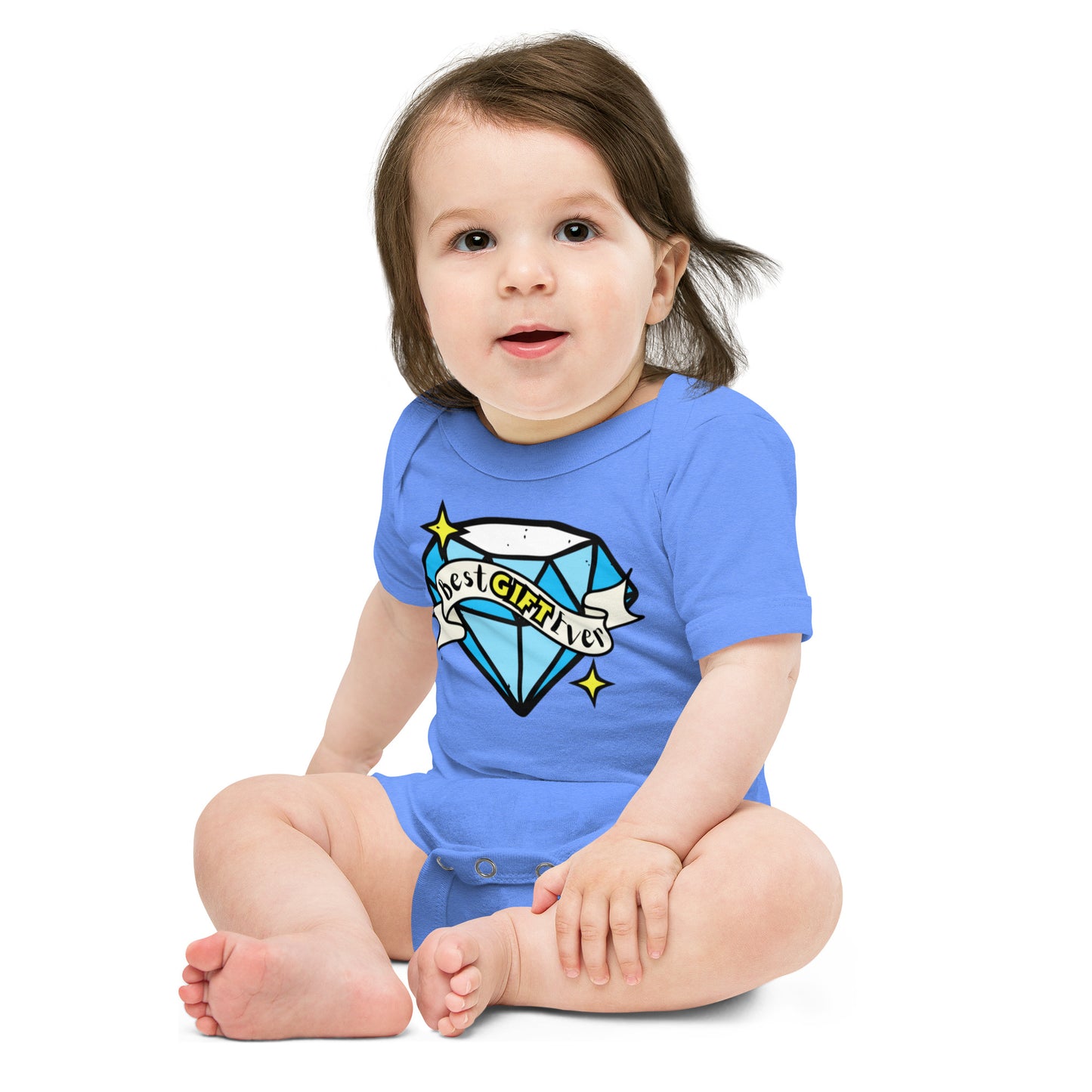 Best Gift Ever, Tattoo Diamond, Baby short sleeve bodysuit