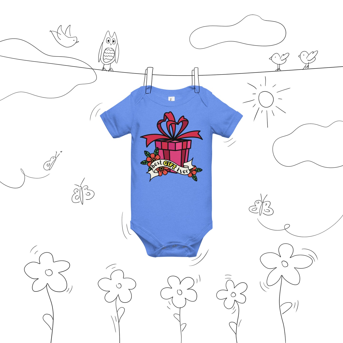 Best Gift Ever, Baby short sleeve bodysuit, Christmas Gift,