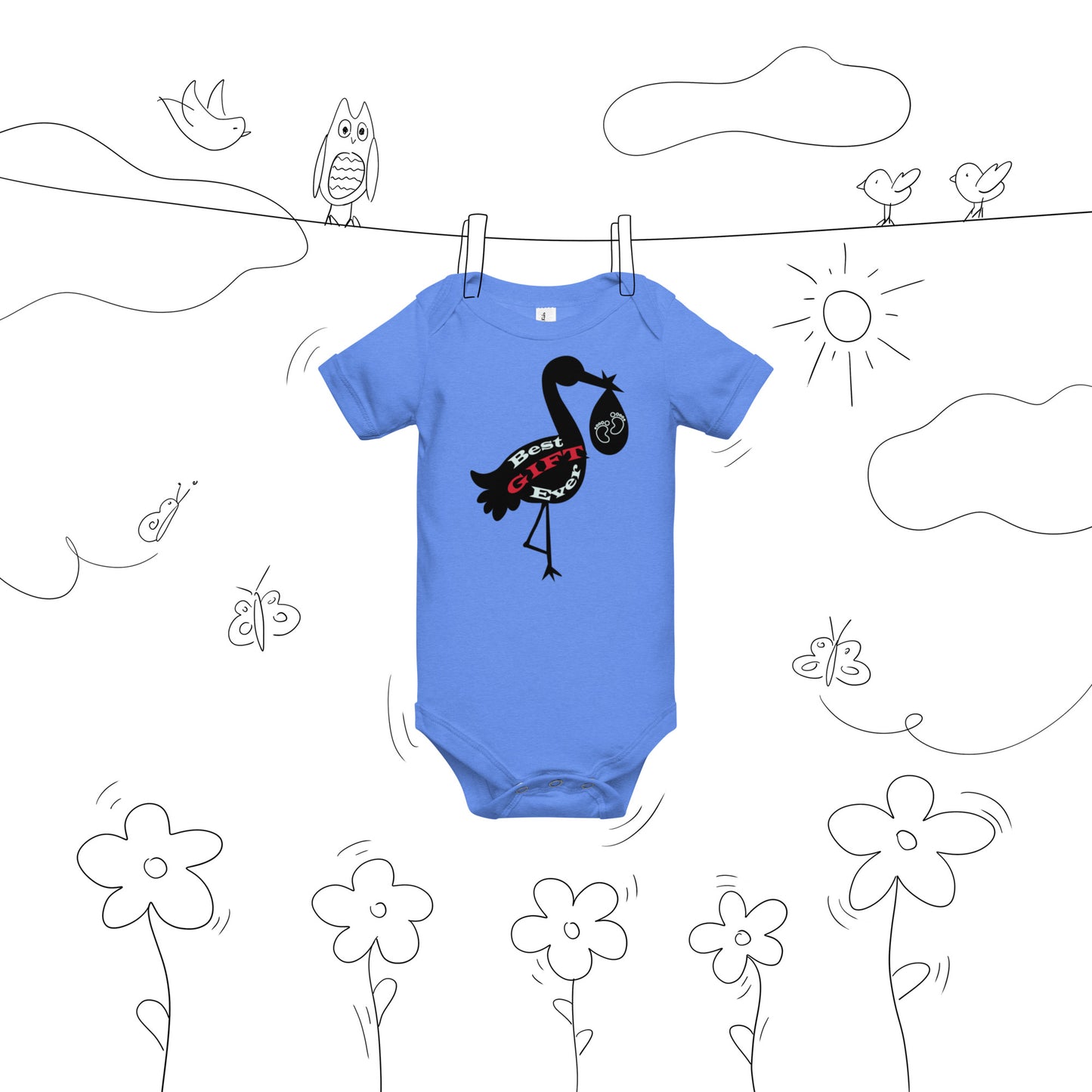 Best Gift Ever Stork with Baby bodysuit