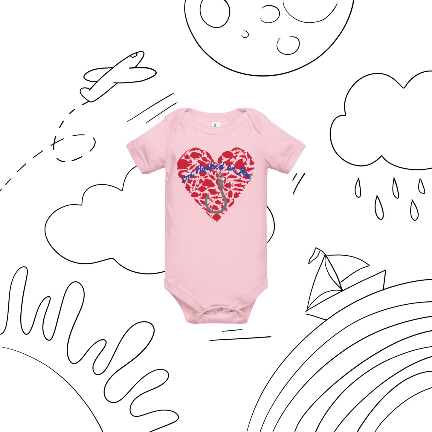 Fishing Lover Baby short sleeve Bodysuit