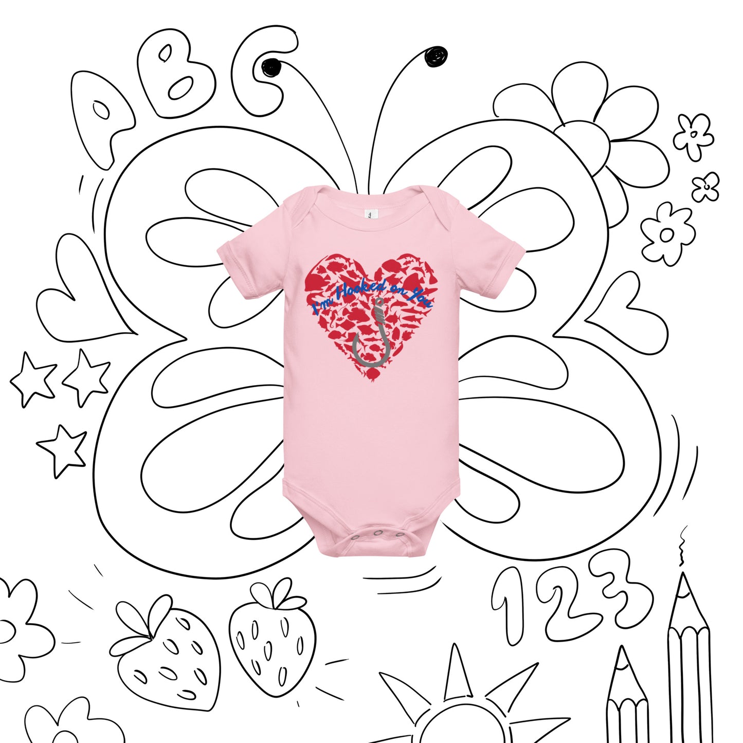 Fishing Lover Baby short sleeve Bodysuit