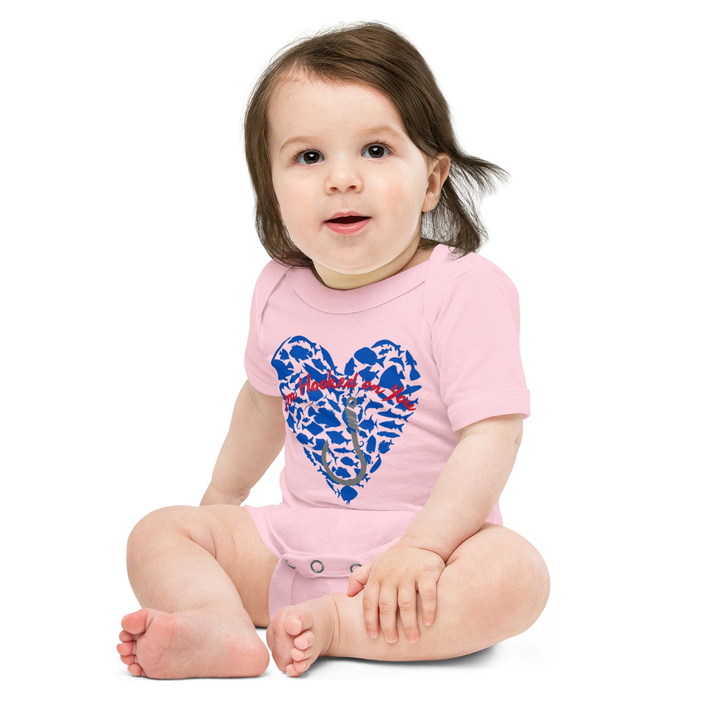 Fishing Lover Blue Baby short sleeve Bodysuit