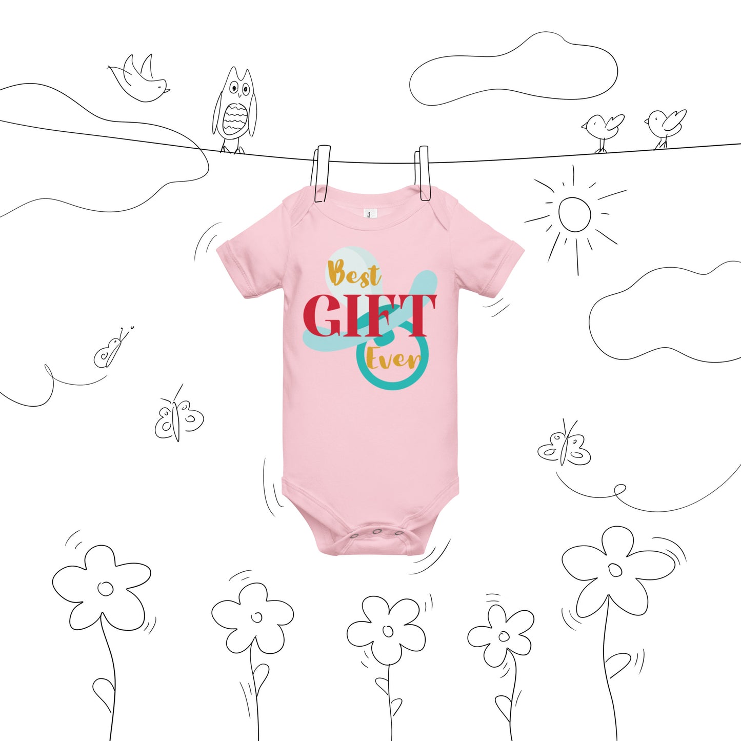 Best Gift Ever Baby short sleeve Bodysuit Dummy