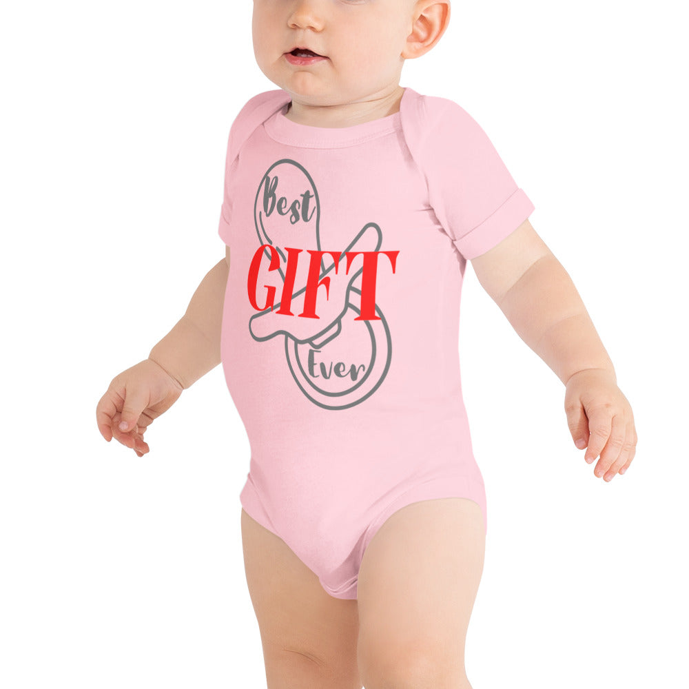 Best Gift Ever Baby short sleeve one piece Pacifier