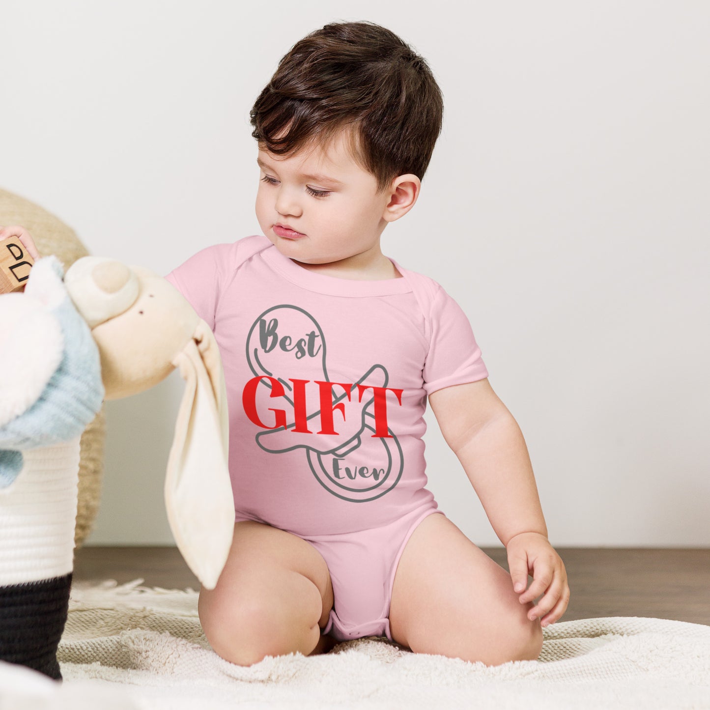 Best Gift Ever Baby short sleeve one piece Pacifier