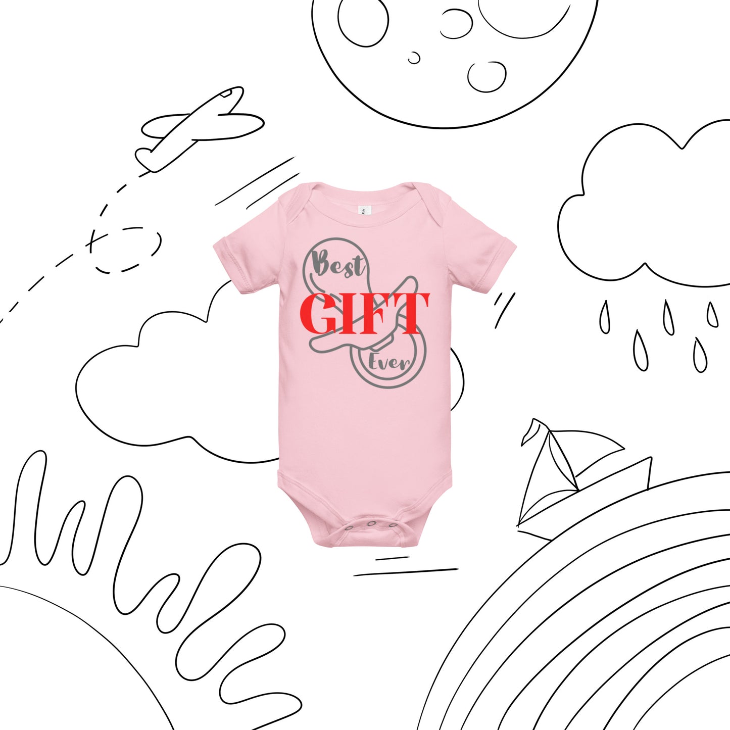 Best Gift Ever Baby short sleeve one piece Pacifier