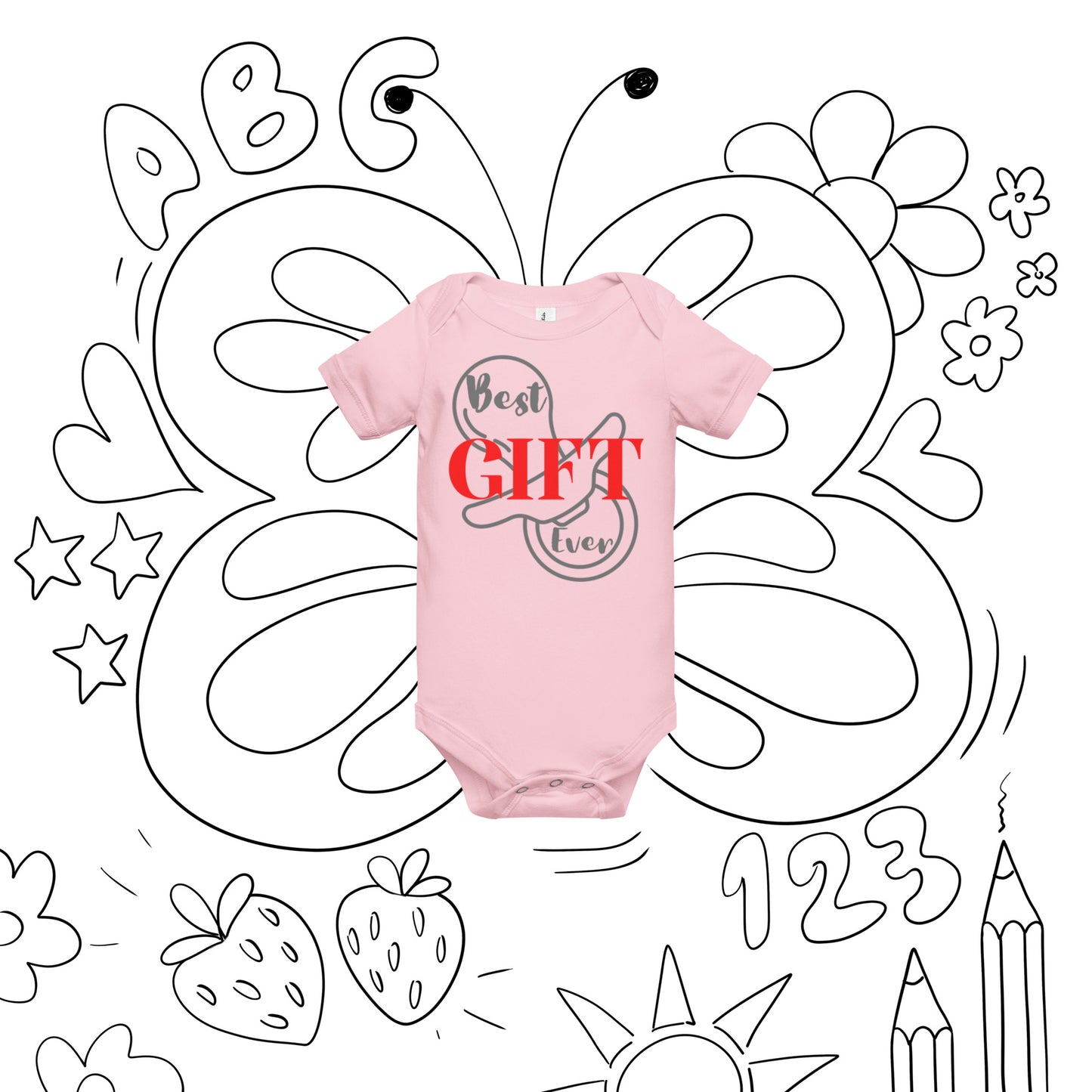 Best Gift Ever Baby short sleeve one piece Pacifier