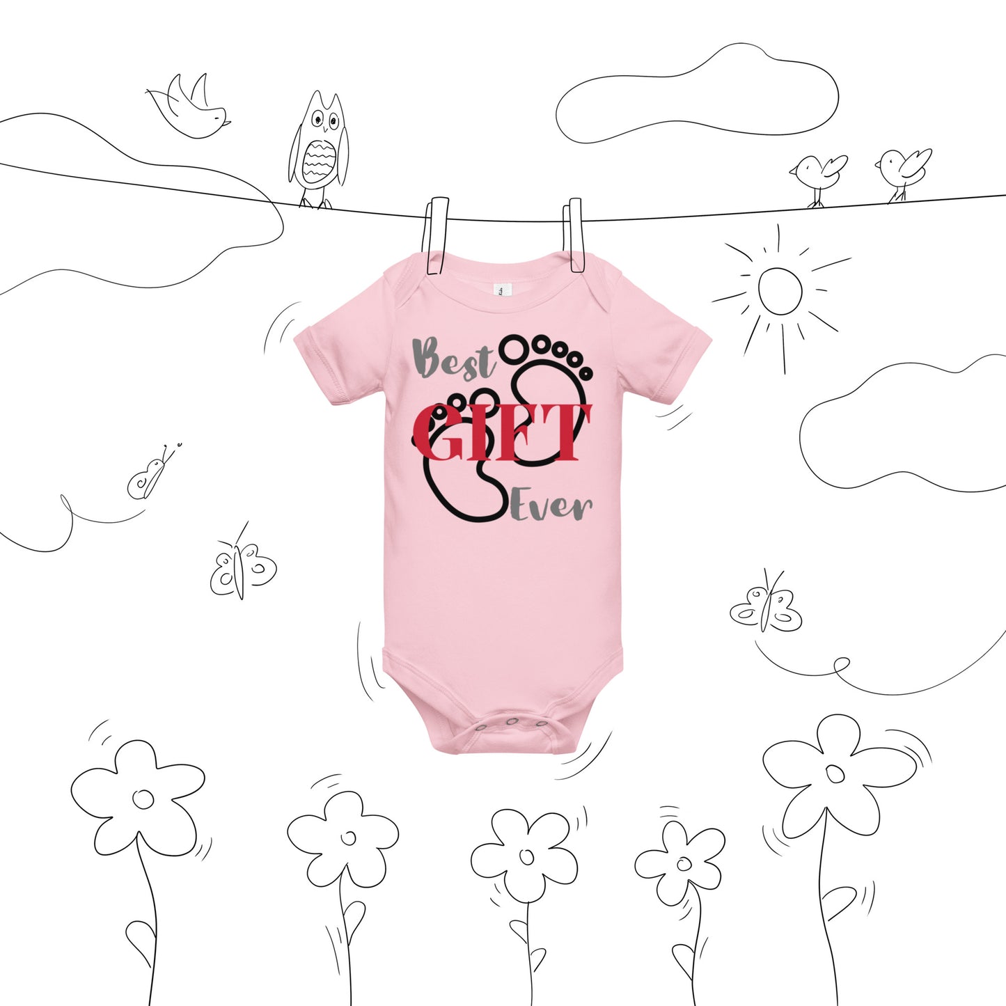 Best Gift Ever Baby Foot Baby short sleeve bodysuit