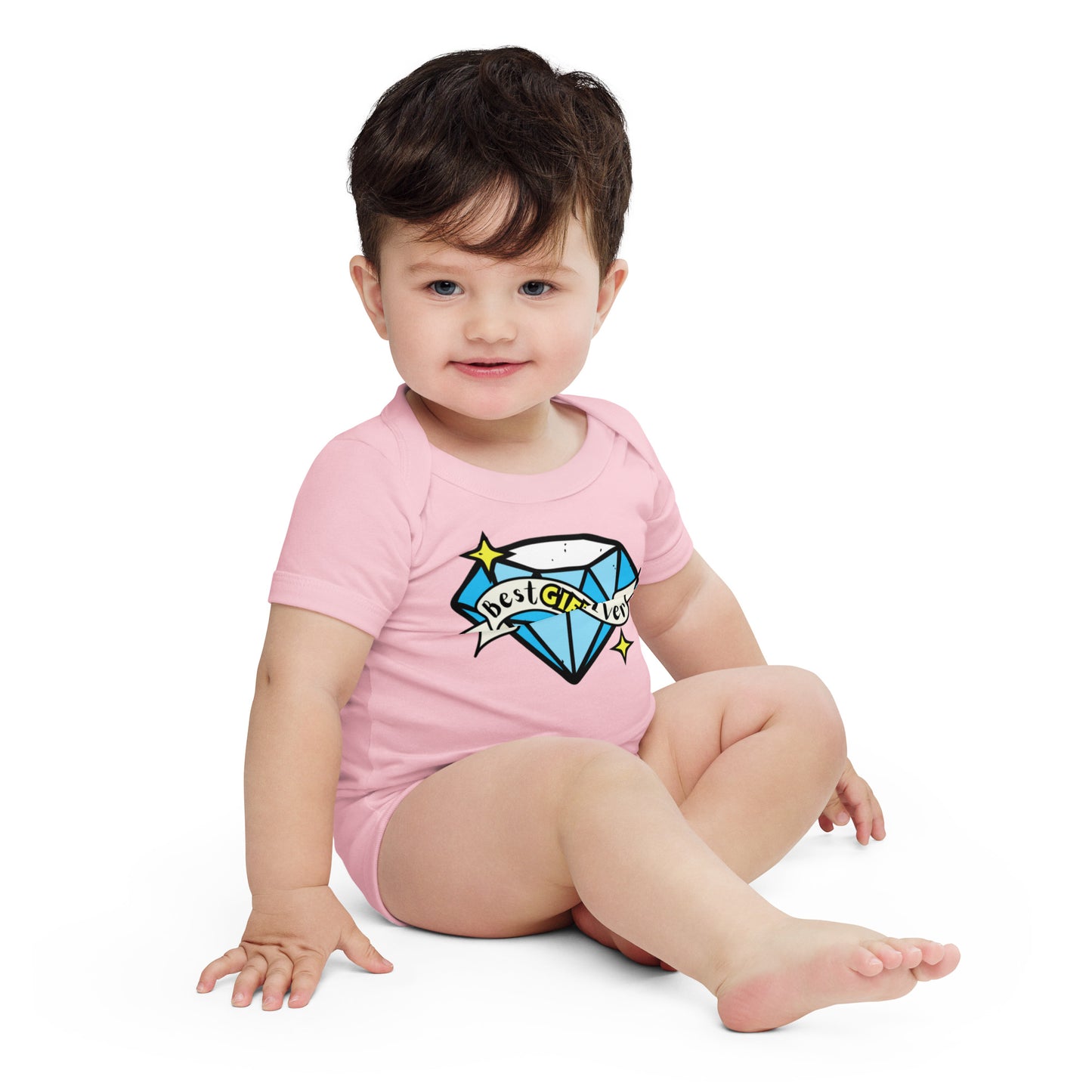 Best Gift Ever, Tattoo Diamond, Baby short sleeve bodysuit