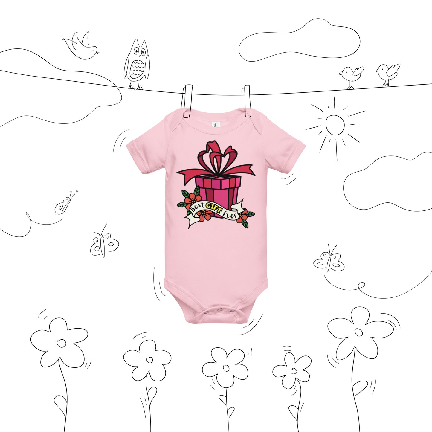 Best Gift Ever, Baby short sleeve bodysuit, Christmas Gift,