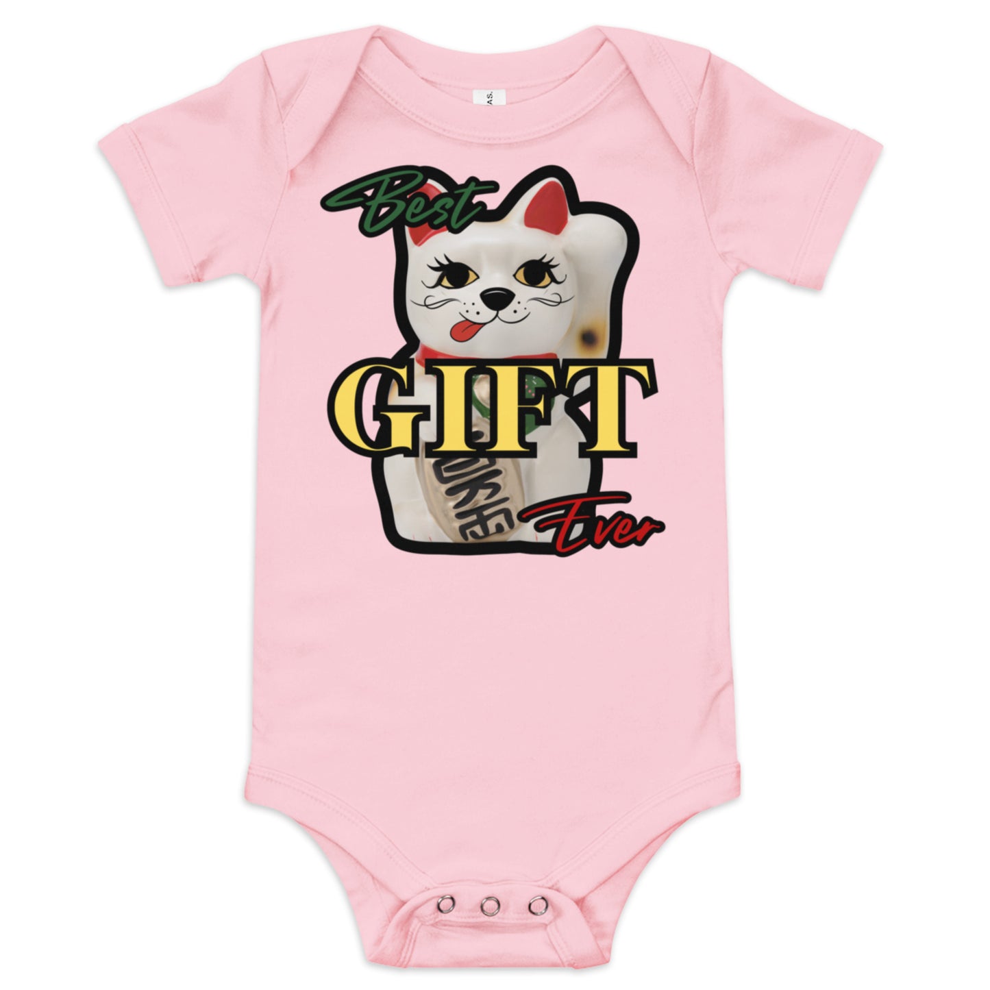 Best Gift Ever, Lucky Cat, Manekineko, Baby short sleeve bodysuit