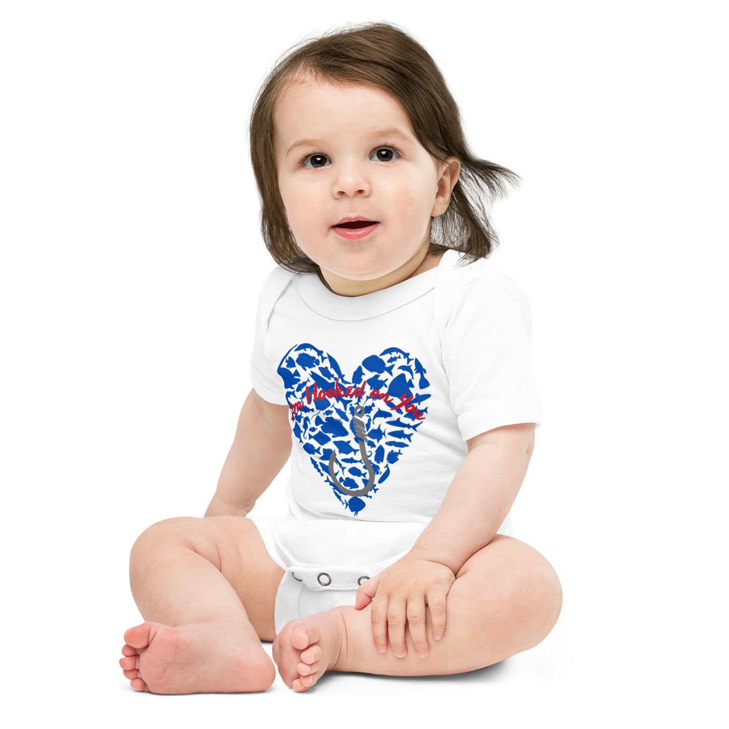 Fishing Lover Blue Baby short sleeve Bodysuit
