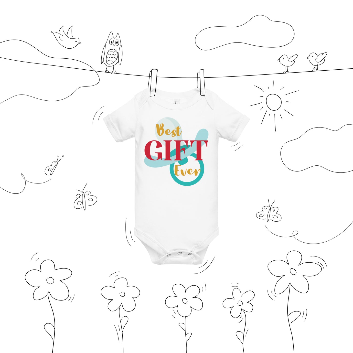 Best Gift Ever Baby short sleeve Bodysuit Dummy