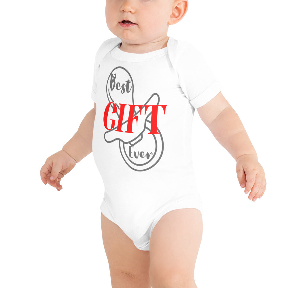 Best Gift Ever Baby short sleeve one piece Pacifier