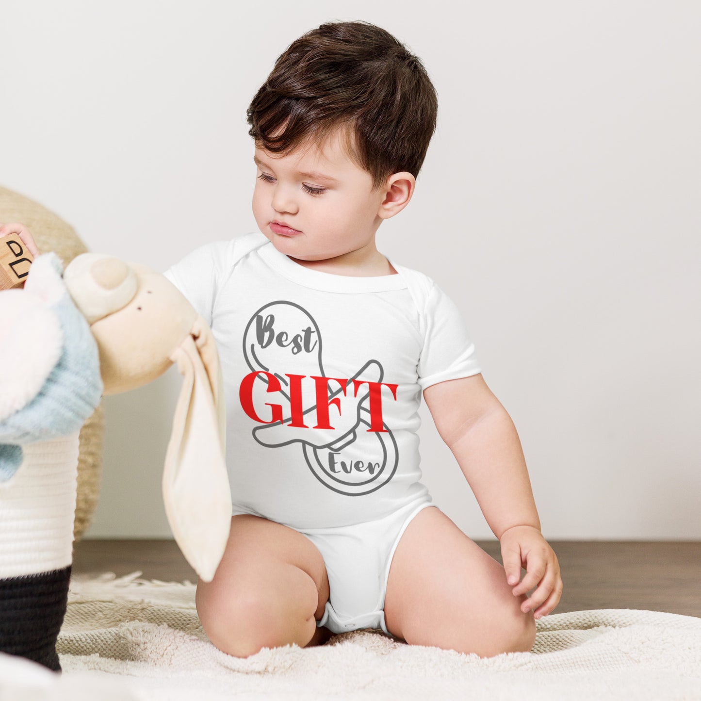 Best Gift Ever Baby short sleeve one piece Pacifier