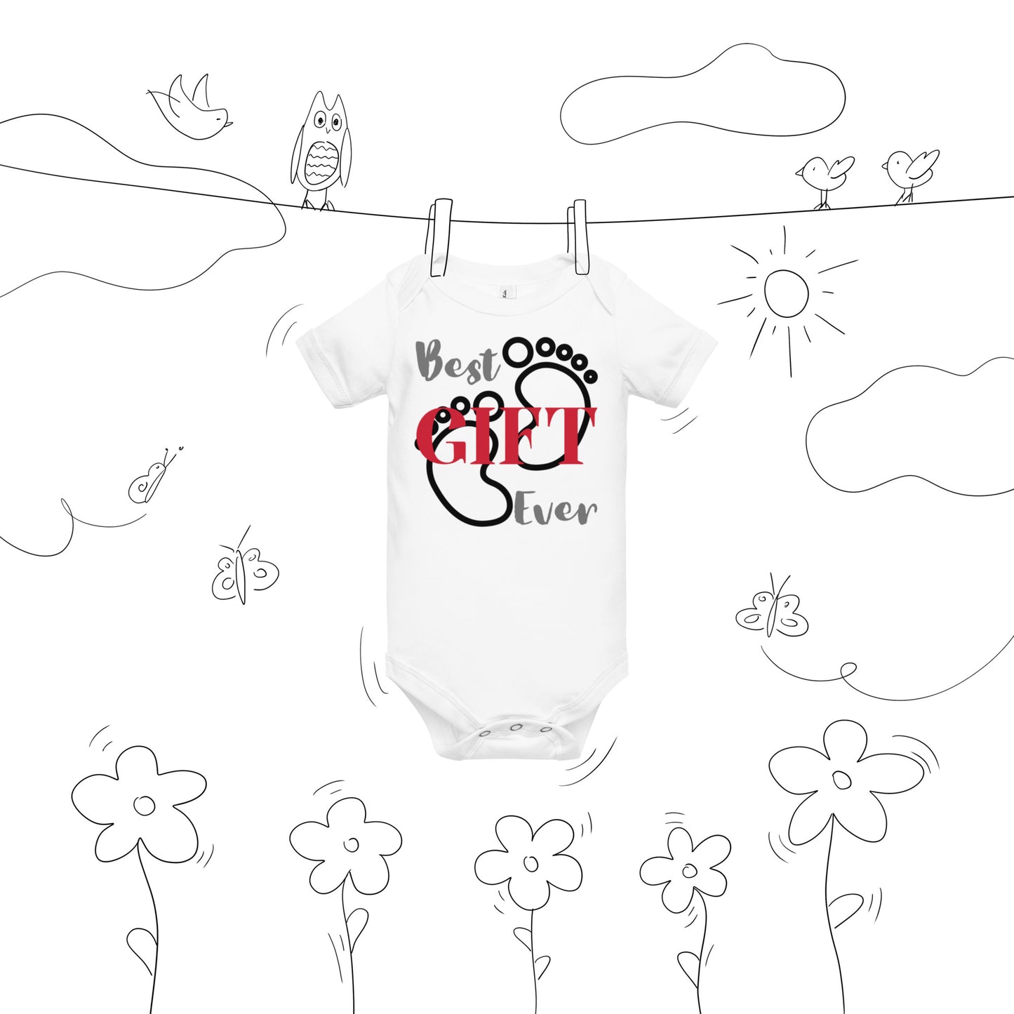 Best Gift Ever Baby Foot Baby short sleeve bodysuit