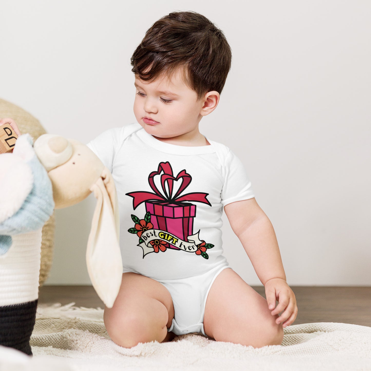 Best Gift Ever, Baby short sleeve bodysuit, Christmas Gift,