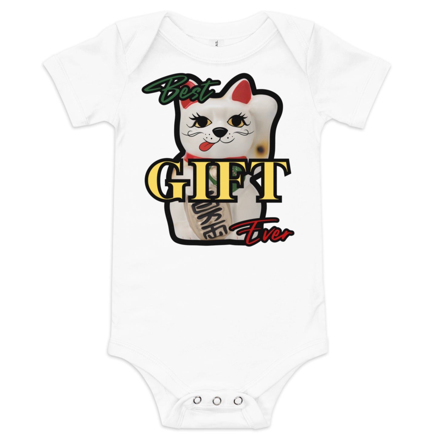 Best Gift Ever, Lucky Cat, Manekineko, Baby short sleeve bodysuit