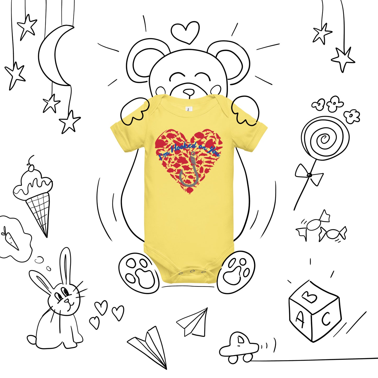 Fishing Lover Baby short sleeve Bodysuit