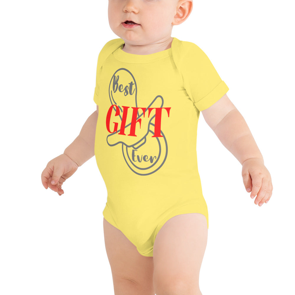 Best Gift Ever Baby short sleeve one piece Pacifier