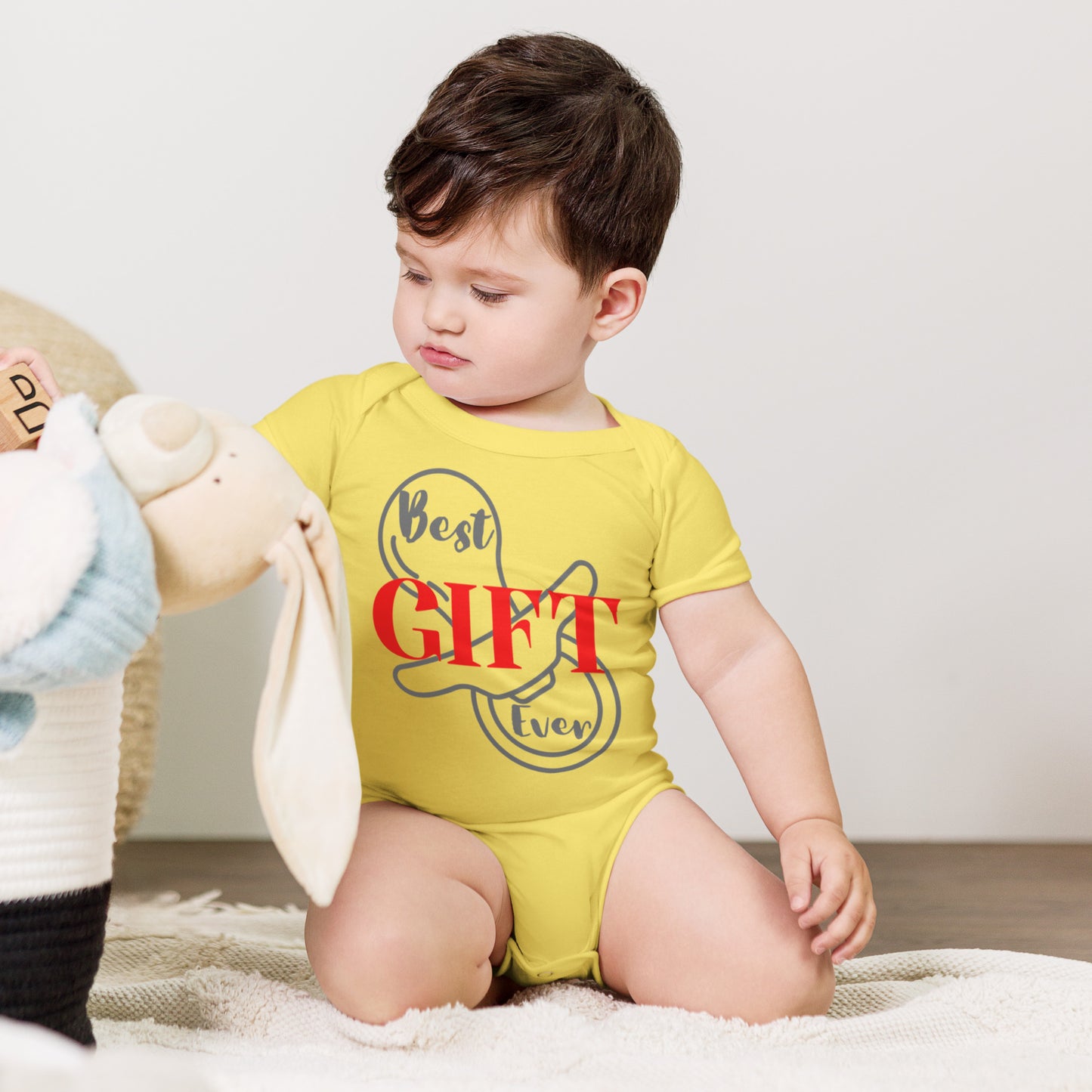 Best Gift Ever Baby short sleeve one piece Pacifier