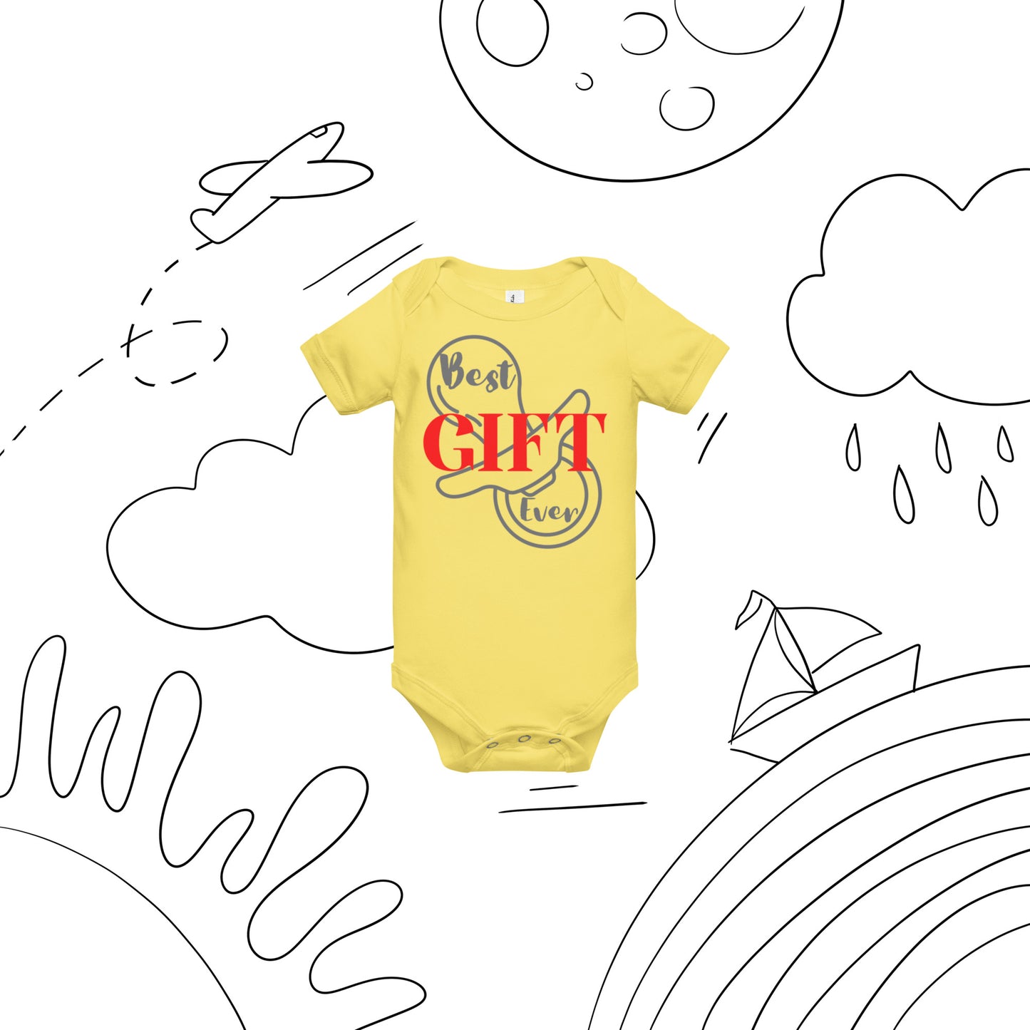 Best Gift Ever Baby short sleeve one piece Pacifier