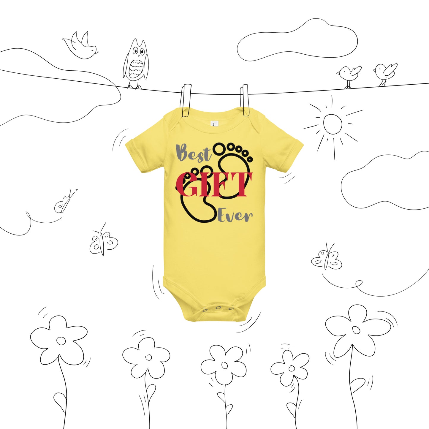 Best Gift Ever Baby Foot Baby short sleeve bodysuit