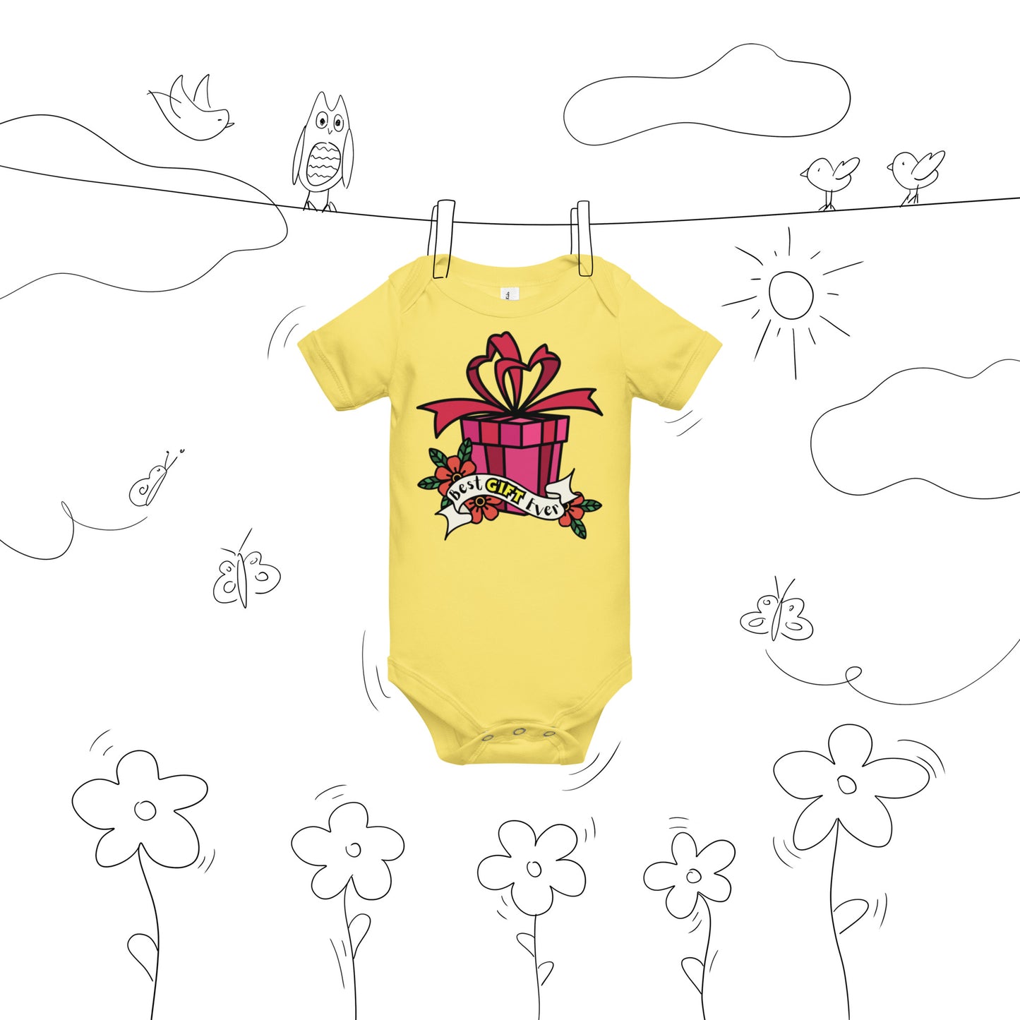 Best Gift Ever, Baby short sleeve bodysuit, Christmas Gift,