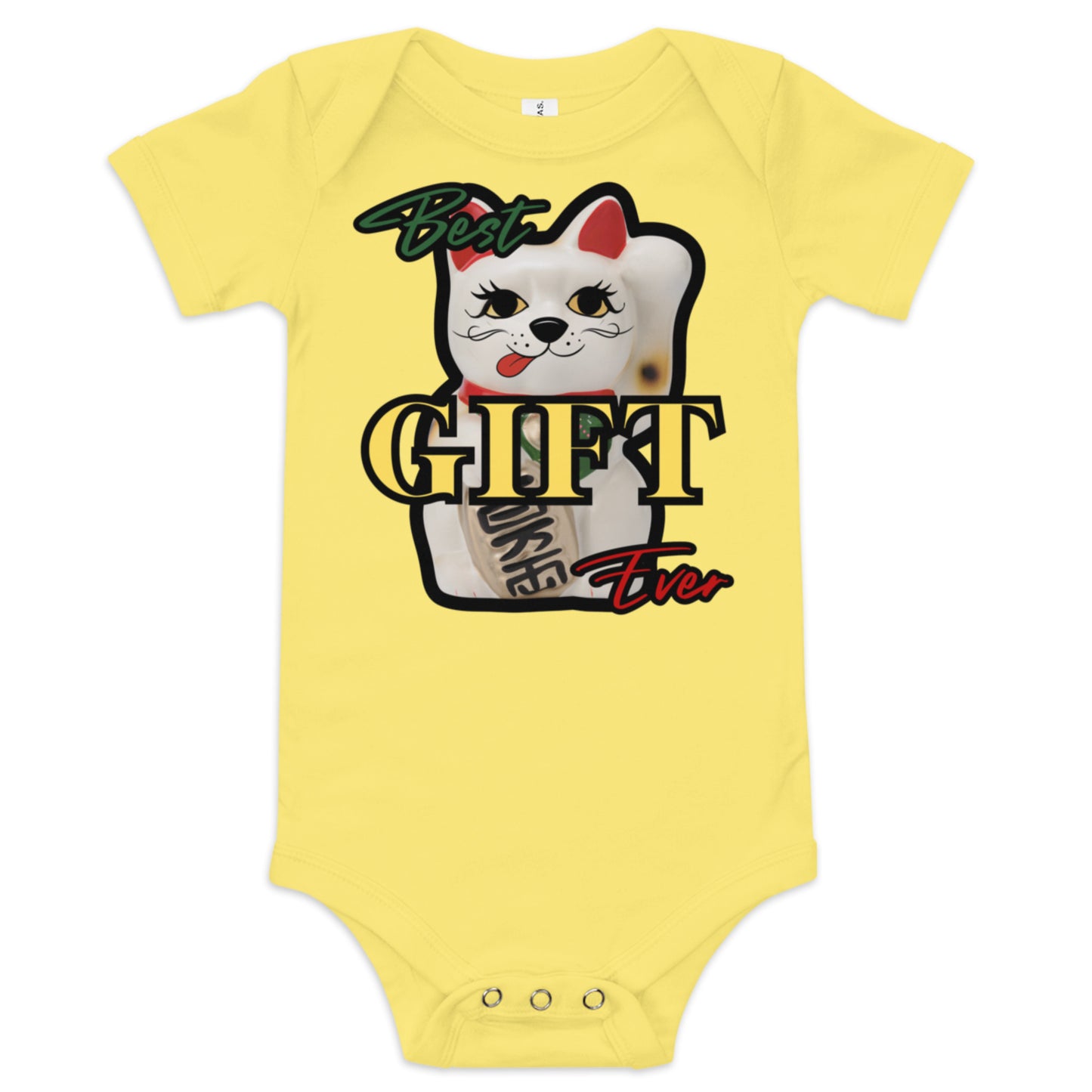 Best Gift Ever, Lucky Cat, Manekineko, Baby short sleeve bodysuit