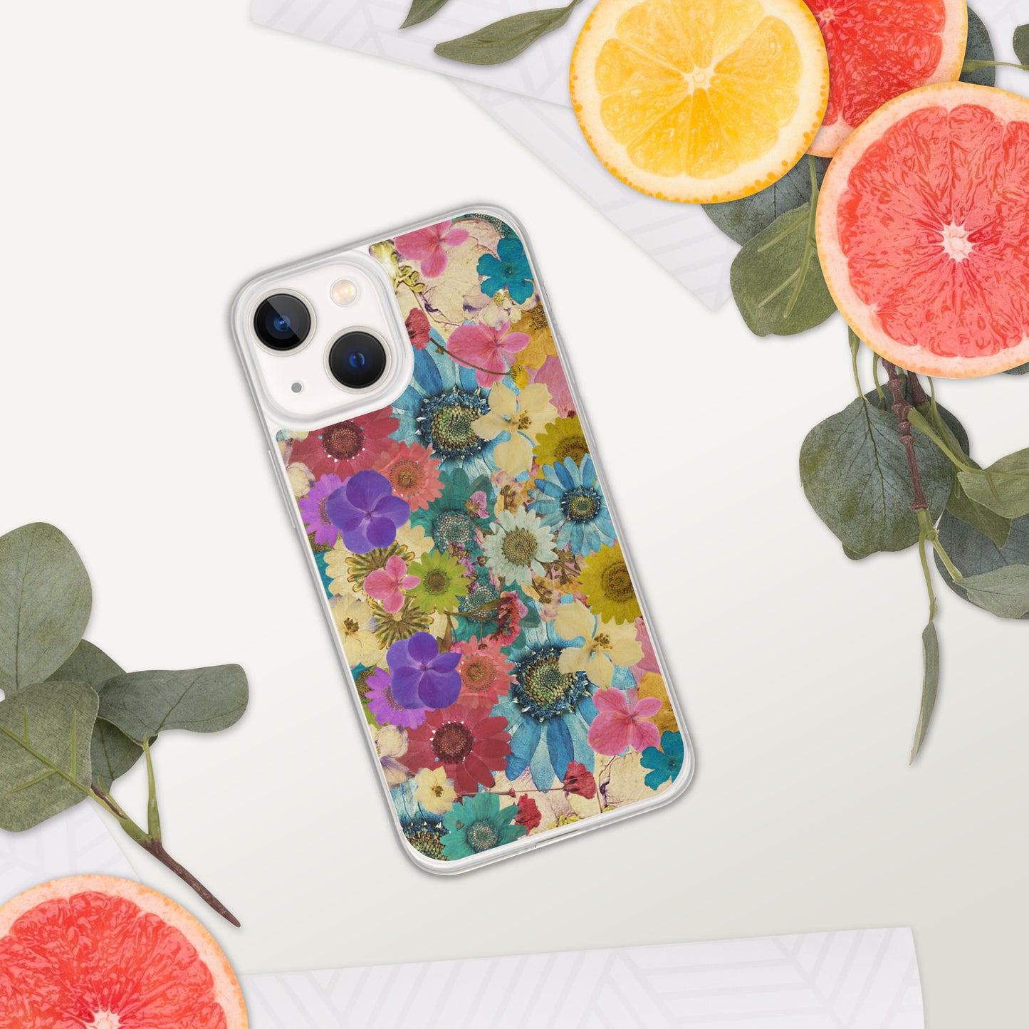 Pressed Flowers Clear Case for iPhone®