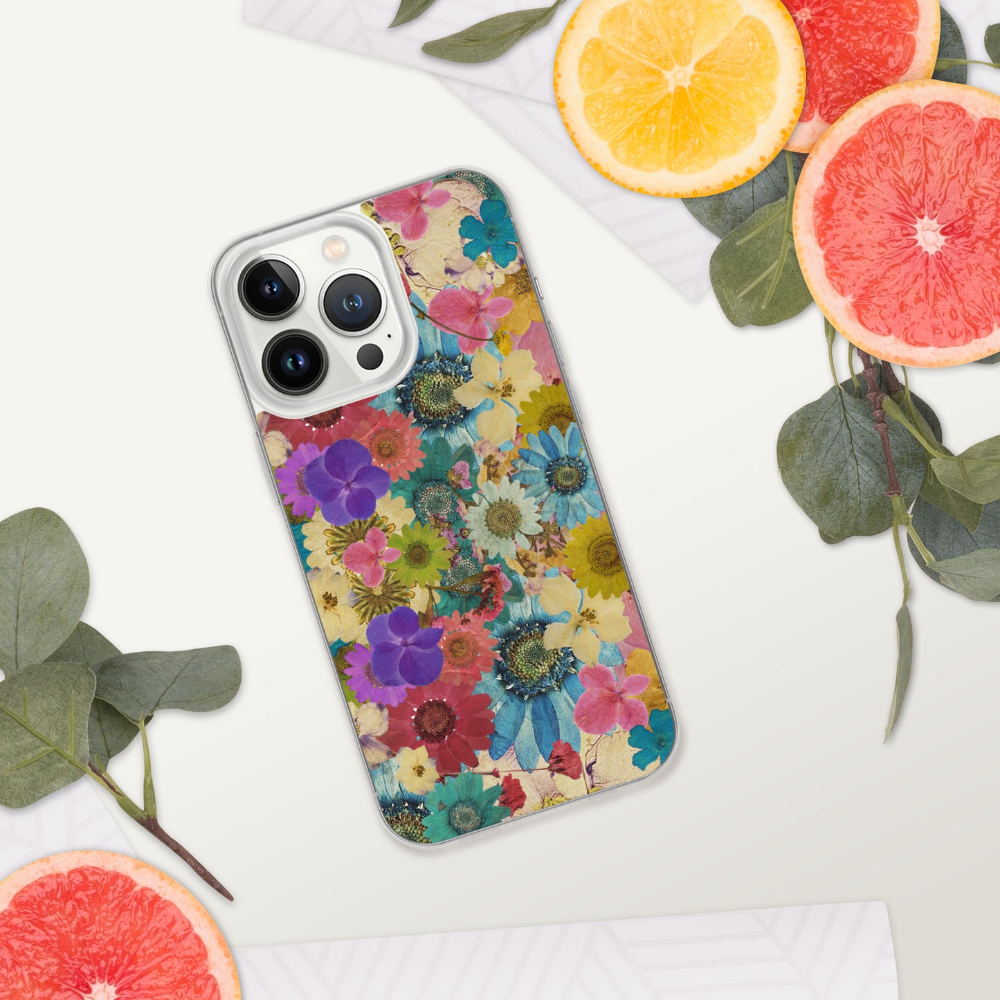 Pressed Flowers Clear Case for iPhone®
