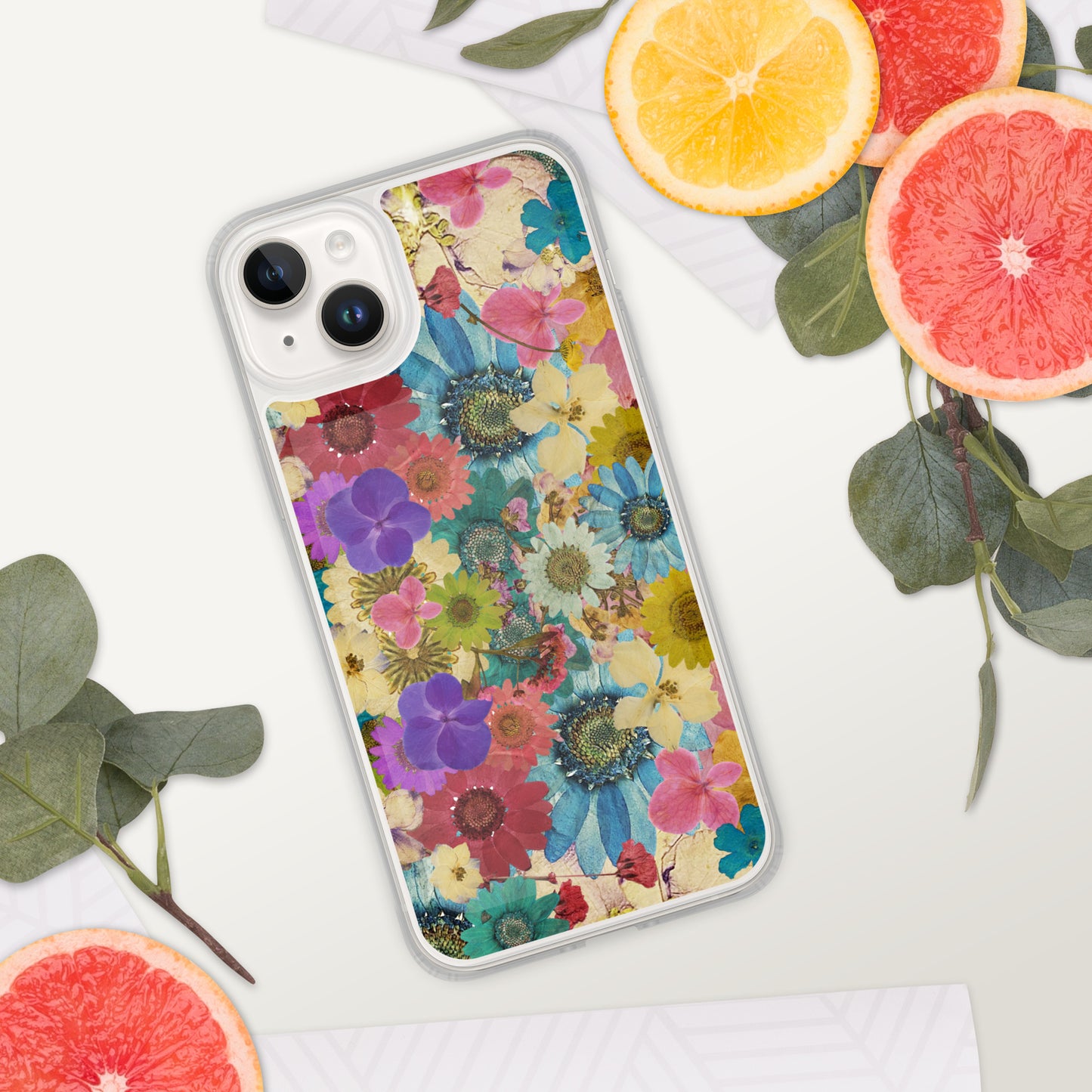 Pressed Flowers Clear Case for iPhone®